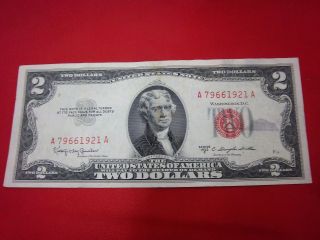 1953 C United States Two Dollar Bill (a79661921a) Lot177 photo