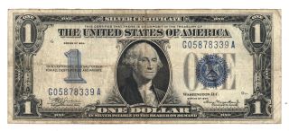 $1 1934 Funnyback Silver Certificate Old Blue Seal Bill Antique Usa Paper Money photo