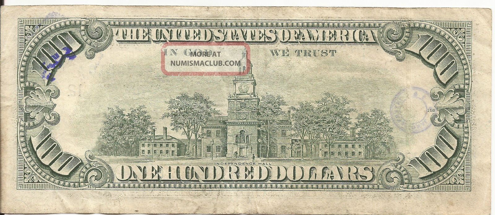  100 One Hundred Dollars Bill Us 1990 Franklin Small Notes Us Paper Money
