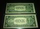 L@@k 10 1935g Consecutive Unc.  One Dollar Silver Certificates Gems + Errors. Small Size Notes photo 8
