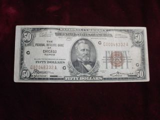 1929 $50 Frbn,  Chicago Fr - 1880 - G Very Fine Only 300,  000 Printed photo