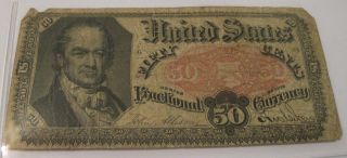 Fractional Us Currency Series 1875 50 Cent Paper Money Crawford photo