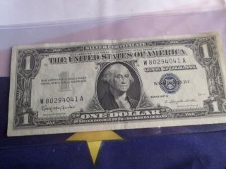 1957b One Dollar Silver Certificate.  Crisp photo