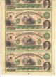$50 Uncut Obsolete Sheet - 1800 ' S Citizens ' Bank Of Shreveport,  Louisiana Large Size Notes photo 1