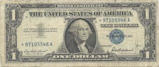 1957 Series $1.  00 Silver Certificate Blue Seal Star Note photo