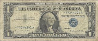 1957a Series $1.  00 Silver Certificate Blue Seal Star Note photo