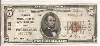 1929 $5 National Bank Note (s15) photo
