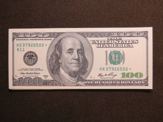 2006 A $100 Us Dollar Bank Note Replacement Star Bill United States photo
