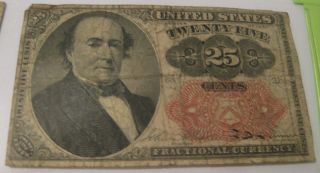 25 Cents 1874 U.  S.  Fractional Currency Robert Walker Paper Money photo