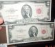 (2) 1953 $2 Dollar Starred & Red Seal Us Bills / Uncirculated Small Size Notes photo 8