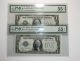 1928a $1 Silver Certificate (2) Consecutive Pmg 55 Epq Small Size Notes photo 5