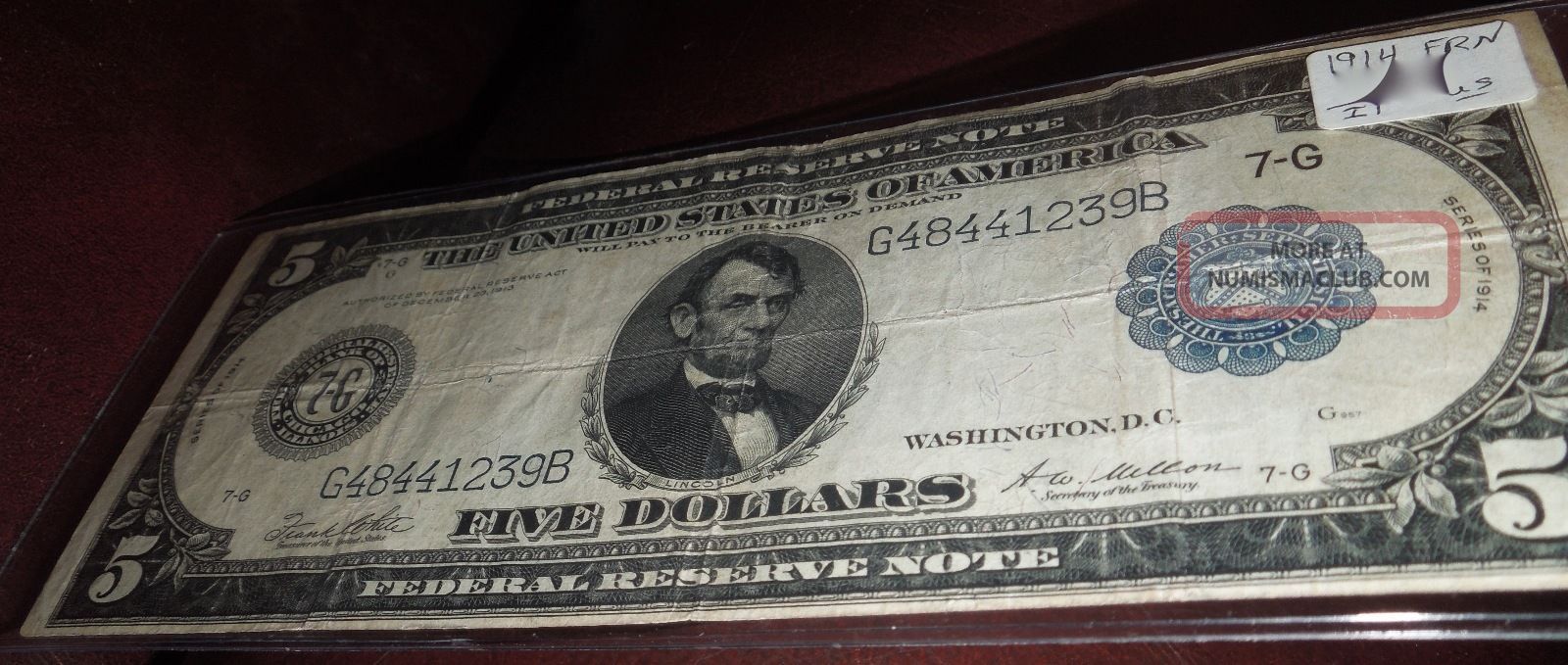 1914 5 Dollar Blue Seal Us Bill