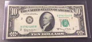 1963 Series A $10 Ten Dollar Bill York Circulated photo