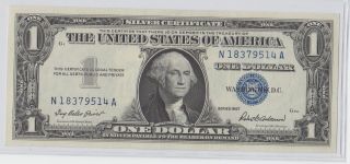 1957 $1 Silver Certificates Blue Seal Paper Money Currency Unc 7 photo