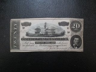 1864 Twenty Dollar Confederate Note 2 (note) photo