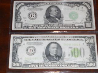 High Denomination Combo $500 & $1000 Five Hundred & One Thousand Dollar Bills photo