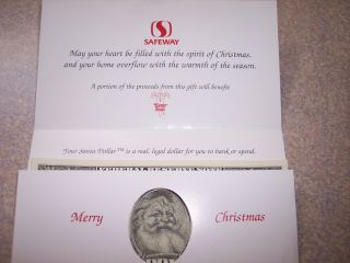 1996 Safeway Christmas Dollar In Special Holder With Envelope photo