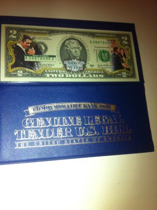 Gone With The Wind O ' Hara & Butler Legal - Gift U.  S.  A $2 Bill Licensed photo