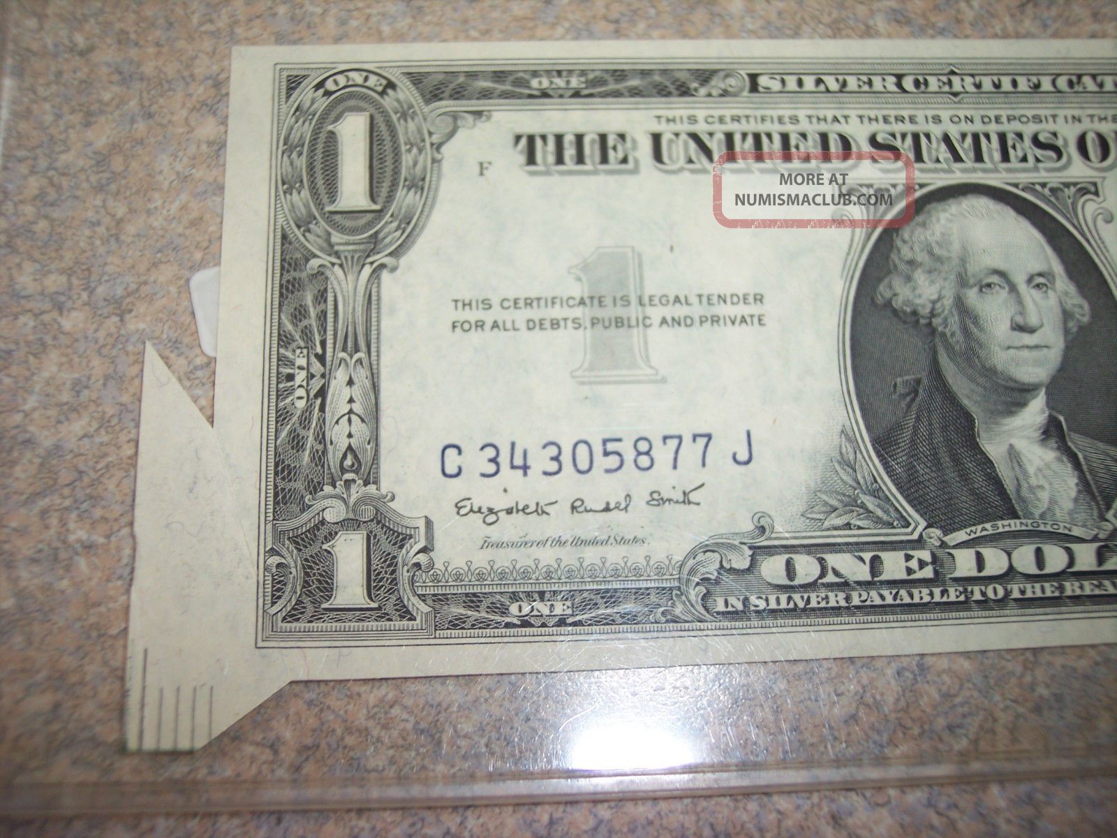 1935 G Silver Certificate With A Butterfly Cut And Fold