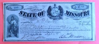 1874 $18.  00 State Of Missouri photo