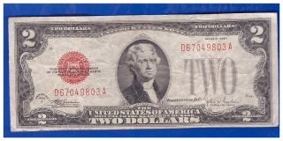 1928f $2 Dollar Bill Old Us Note Legal Tender Paper Money Currency Red Seal F14 photo
