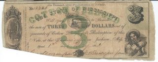 Mississippi Jackson $3 Bank Note 1862 Cotton Pledged Obsolete Currency 12726 photo