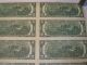 16 - 1976 Series $2.  00 Star Notes Uncirculated Uncut Sheet 4 District Small Size Notes photo 8