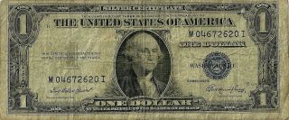One Dollar Silver Certificate Note - Series 1935 E - M 04672620 I photo
