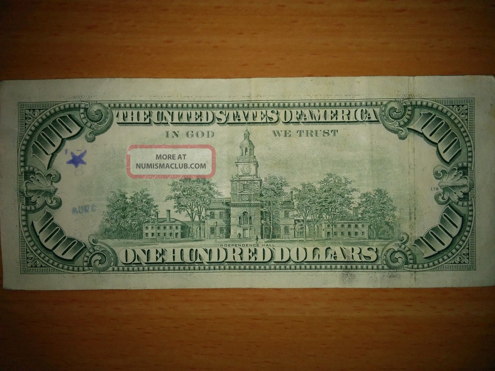 1990 Series 100 Dollar Bill