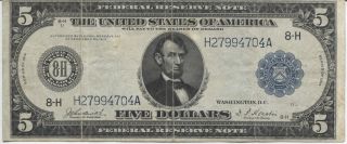 Series 1914 Large Size $5 Federal Reserve Note photo