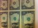 4 Uncut Sheet 4 X1 Dollar Bills - Uncirculated Currency Usa Bill Gift - Cash Money Small Size Notes photo 2