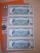 Series 2006 $10 4 - Subject Sheet (uncut Bep Note 4x10 Frn Hamilton If99921249a Small Size Notes photo 2