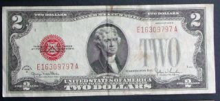 One 1928g $2 Red Seal United States Note (e16309797a) photo