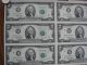 1995 $2.  00 Bep Uncut 16 Note Star Sheet /w Bep Silver Tube Small Size Notes photo 1