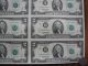 1995 $2.  00 Bep Uncut 16 Note Star Sheet /w Bep Silver Tube Small Size Notes photo 2