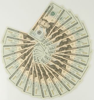 2006 K 25 Consecutive $20 Federal Reserve Star Notes Twenty Dollar Bills photo