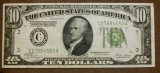 1928 $10 Redeemable In Gold Gem 1928 B Old Paper Money Us Currency Au photo