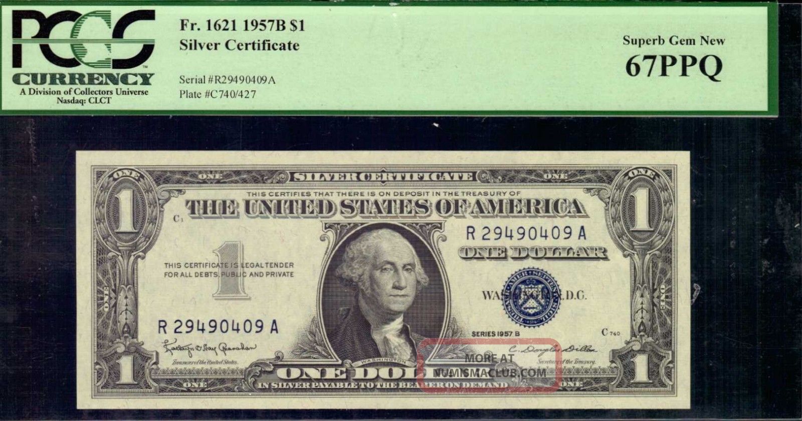 1957 B Silver Certificates 3 Consec Fr 1621 Pcgs Gem 67 408 09 10