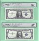 1957 - B Silver Certificate Fr - 1621 8 Consec Pmg 67 - Gem - Unc 6407 - 14 Small Size Notes photo 3