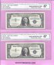 1957 Silver Certificate Fr - 1619 Star - C Block 7 Consec Gem - Unc 67 9543 - 9549 Small Size Notes photo 1