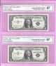 1957 Silver Certificate Fr - 1619 Star - C Block 7 Consec Gem - Unc 67 9543 - 9549 Small Size Notes photo 2