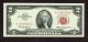 $2 1963 Dollar Bill Red Seal Choice Au More Currency 4 Small Size Notes photo 1