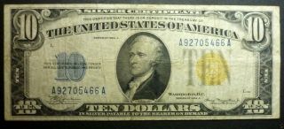 1934 A $10.  00 - N.  African Federal Reserve Note Vf++ Julian/morgenthau - Signers photo