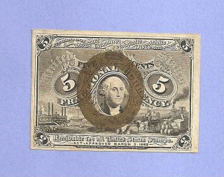 Fr 1234 - Five Cents 2nd Issue Fractional Currency Almost Uncirculated photo