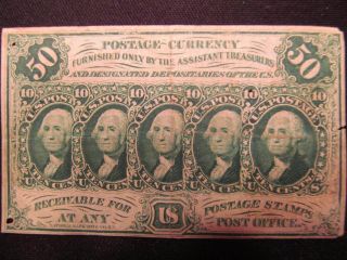 Hard To Find Civil War Money/ Postage Currency First Issue,  1862,  Cat.  Pc 8 photo