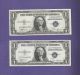 Fr 1935 B $1 Silver Certificate Note Sn K 88026351 & 59 D Buy One Of 26 Small Size Notes photo 8