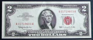 Almost Uncirculated 1963 $2 Red Seal United States Note (a01719603) photo