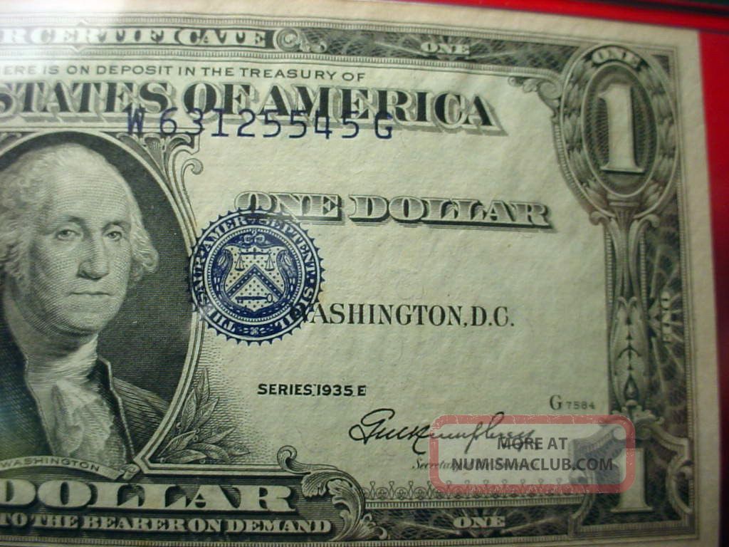 1935 E $1 Silver Certificate Major Misalignment Error Pmg Certified