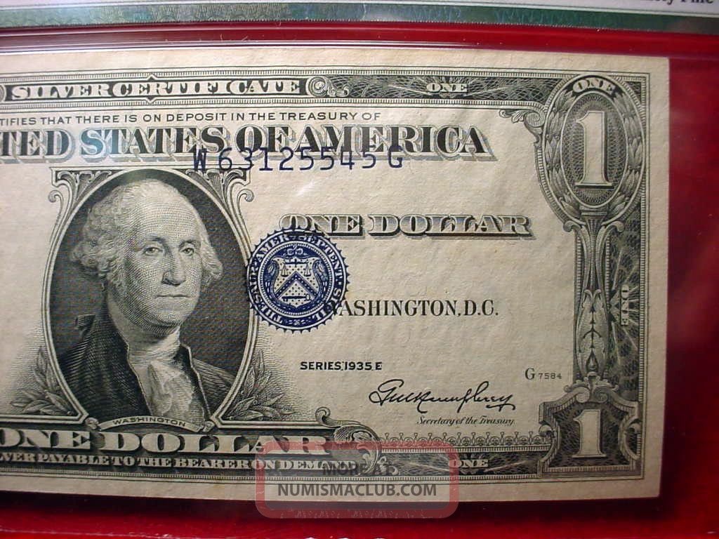 1935 E $1 Silver Certificate Major Misalignment Error Pmg Certified