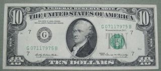 1969 $10 Federal Reserve Note Grading Au Chicago 7875b photo